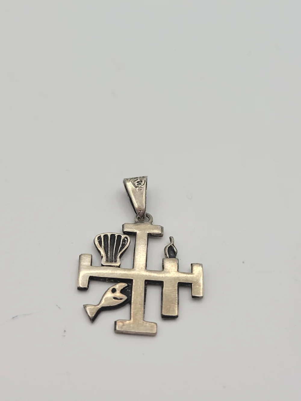 Sterling Silver Stunning Catholic Crucifi Holy Cross Pectoral Jerusalem Pendant